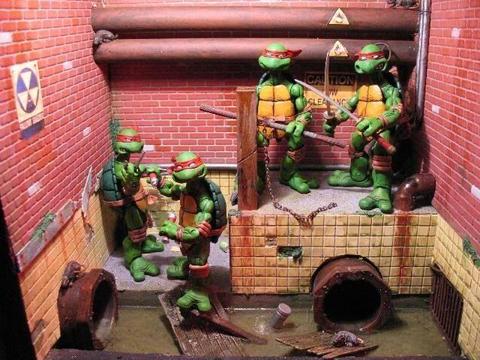 escenarios dioramas tortugas ninja
