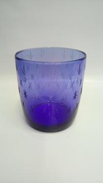 Hielera O Florero Cristal Azul Antiguo