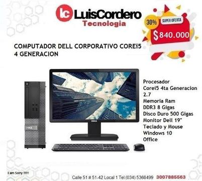 COMPUTADOR DELL CORPORATIVO COREI5 4TA GENERACION