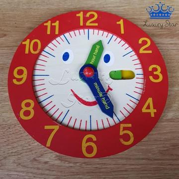 Reloj Educativo Madera Infantil Rompecabezas Horas Didactico