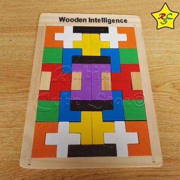 Tangram Madera Puzzle Tetris Wood Intelligence Armar Piezas