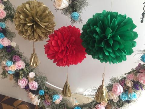 Pompones Navideños para decoración