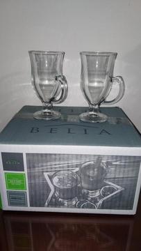 Set X 9 Mugs en Vidrio Marca Belia