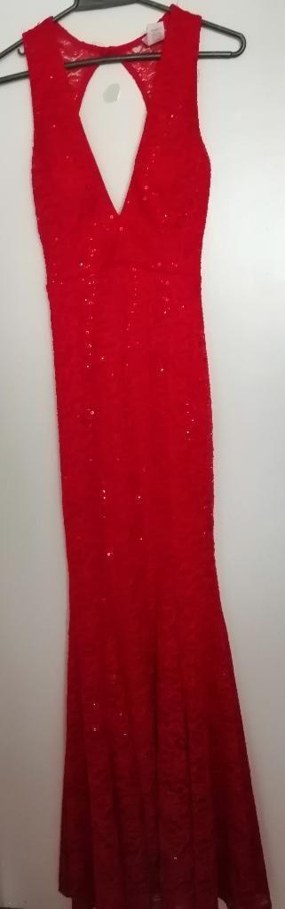 Hermoso Vestido de Fiesta Rojo Talla M