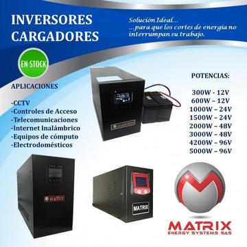 INVERSORES CARGADORES ONDA SENO PURA DE 300 A 5000 VATIOS