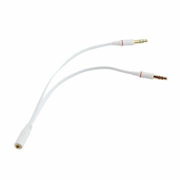 Cable Splitter Audio 3.5mm Stereo Hembra 2 Macho Blanco