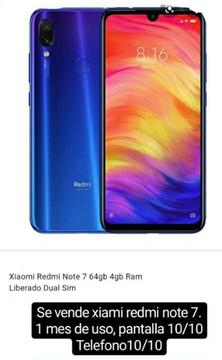 Vendo Redmi Note 7 Azul