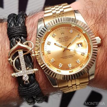 Reloj Rolex dorado fondo dorado a la venta para hombre