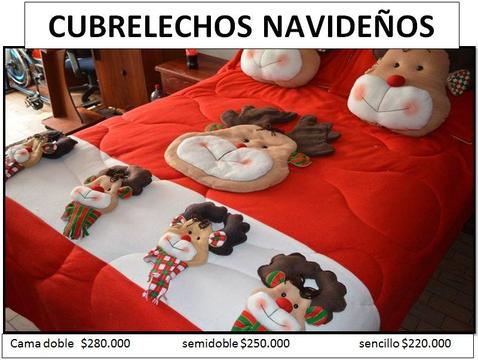 cubrelechos navideños