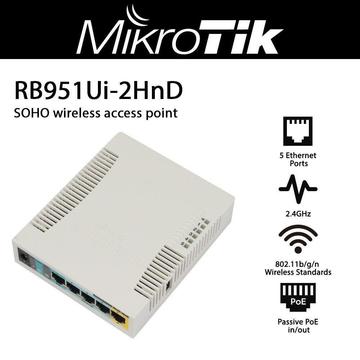 Router Mikrotik RB951Ui-2HnD 5 puertos wifi 300mps
