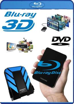 Disco Duro Externo 1TB con Series y Películas Blu Ray 3D, FHD, HD, 4K