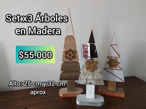 Árboles de Navidad x3 en Madera PROMOCIÓN
