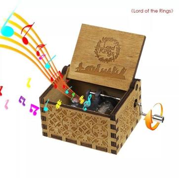 Mini Caja Musical Manivela Madera Señor Anillos Lord Rings