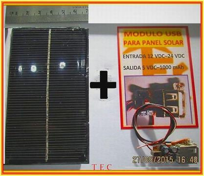 Panel Solar 12v 100mah Modulo Usb Proyecto Escolar