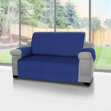 Forro protector de sofá y muebles reversible Azul 3 puestos