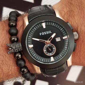 bonito reloj Fossil negro con cobrizo para hombres de 80 mil