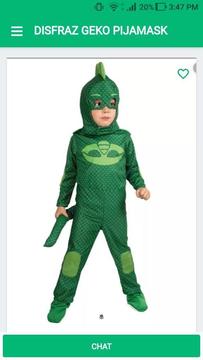 Gangazo disfraz PJ mask gekko talla 6