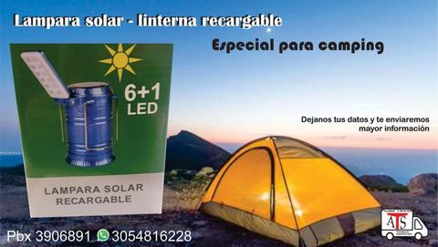 LAMPARA LINTERNA SOLAR RECARGABLE 6 1 LED Extra