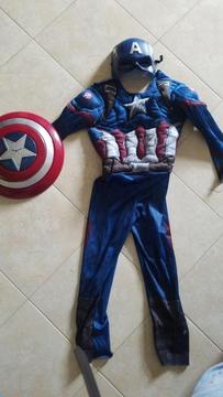 TRAJE CAPITÁN AMÉRICA CON MÚSCULOS ORIGINAL MARVEL TALLA S