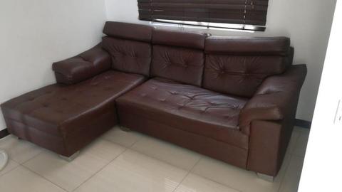 sofa en L izquiero cafe