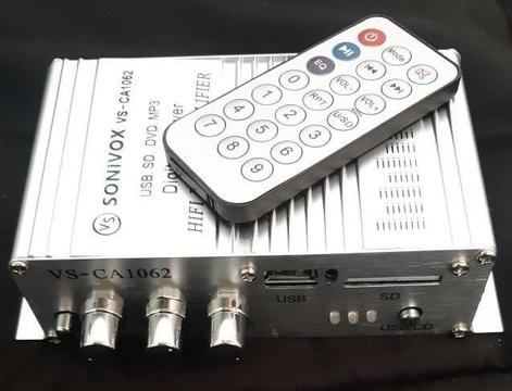 Amplificador Mini 40w 12v Sonivox Usb Sd Aux