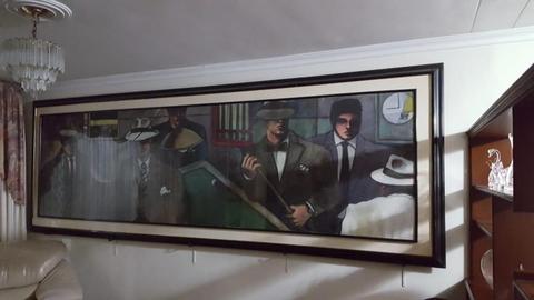 Pintura Hombres Jugando Billar, de Rangel