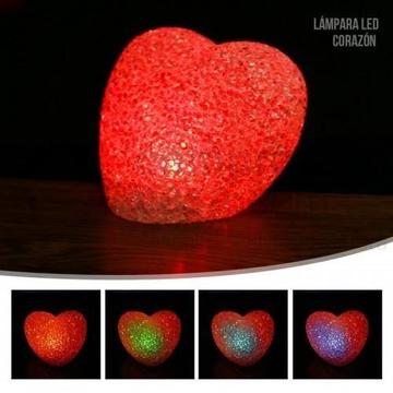 Lámpara Led Corazón Decorativo 8 Colores de Luz Hogar Regalo RF D446