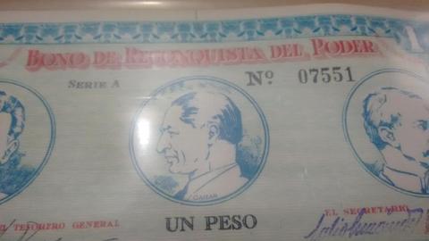 ANTIGUO BONO PARTIDO LIBERAL DE COLOMBIA UN PESO