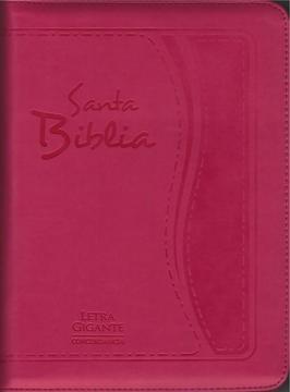 Biblia Reina Valera 1960 Letra Gigante Tapa Rosado con cierre