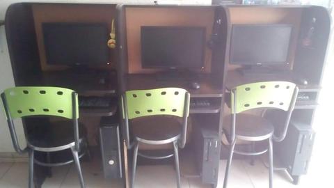 vendo computadores para papaleria o internet a 600 cada punto con mueble computador y silla