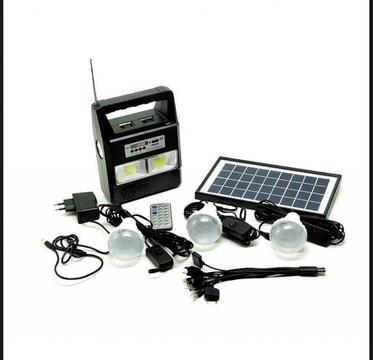 PAGA AL RECIBIR EN COL Kit Panel Solar 3 Bombillos radio Mp3 Bluetooth Power Bank