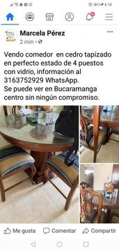 Comedor en cedro de 4 puestos