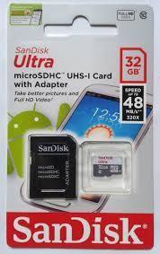 MEMORIA MICRO SD 32 GB SANDISK CLASE 10